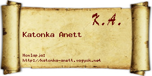 Katonka Anett névjegykártya